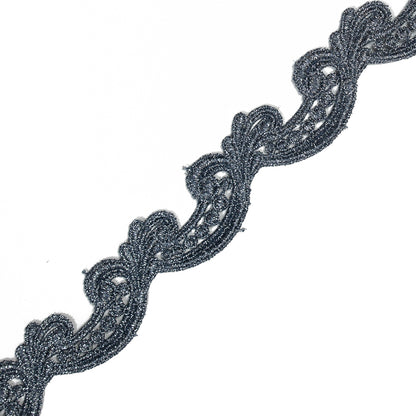 Metallic Navy Guipure Lace Trim - 1.25 - Detail