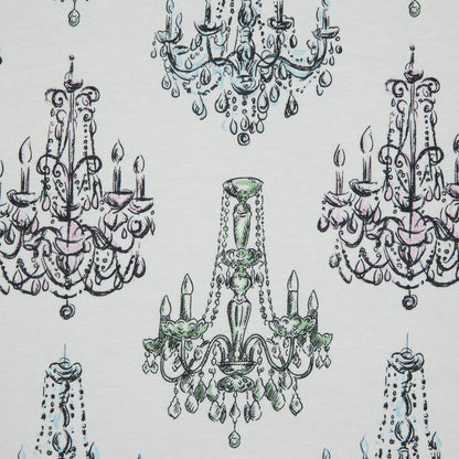 Pink and Green Chandeliers Cotton Jersey Full