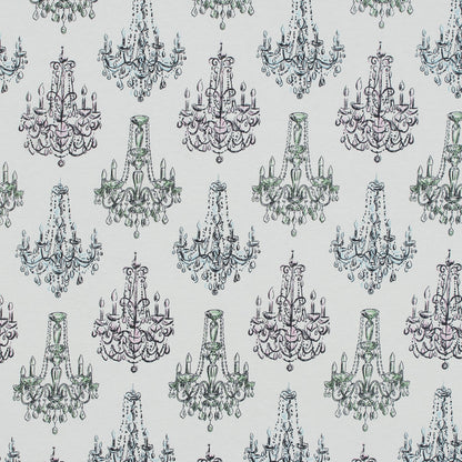 Pink and Green Chandeliers Cotton Jersey