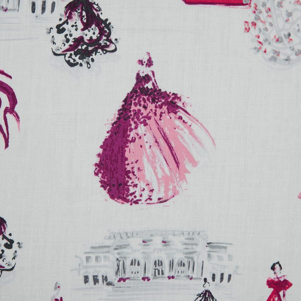 The Met Gala in Paris Pink and Gray Cotton Sateen Detail