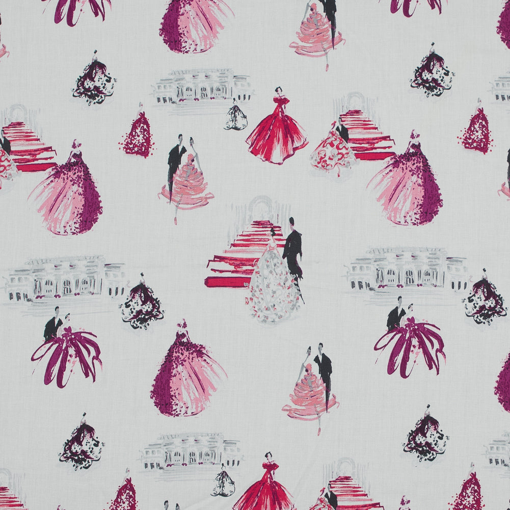 The Met Gala in Paris Pink and Gray Cotton Sateen