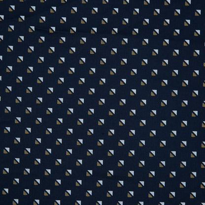 Navy Geometric Printed Cotton Twill Detail