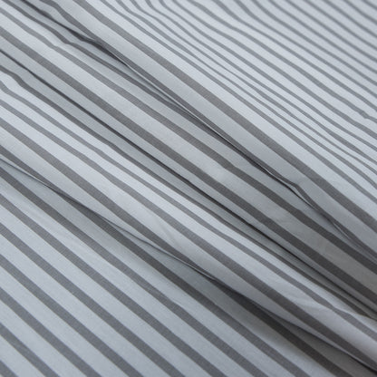 Gray and White Striped Cotton Voile Folded