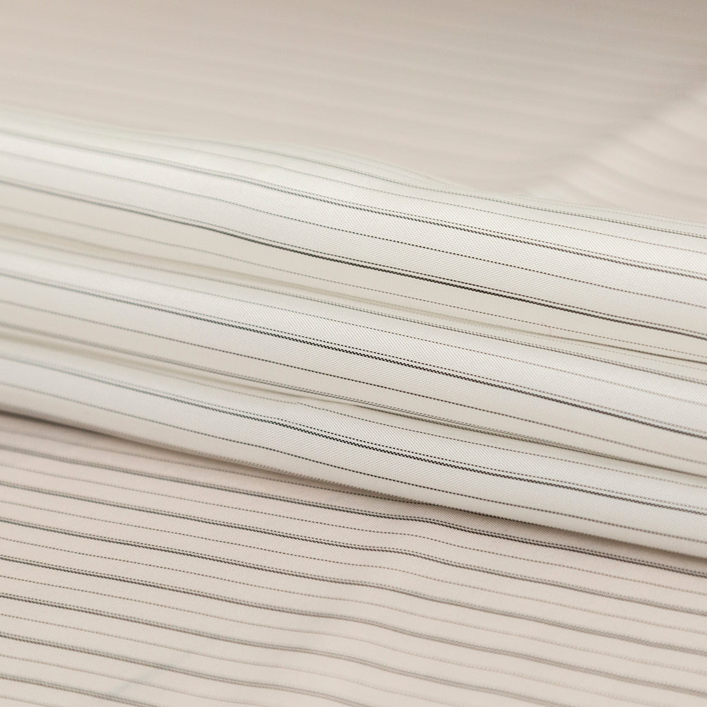 Bemberg Lining - White and Black Stripes Detail