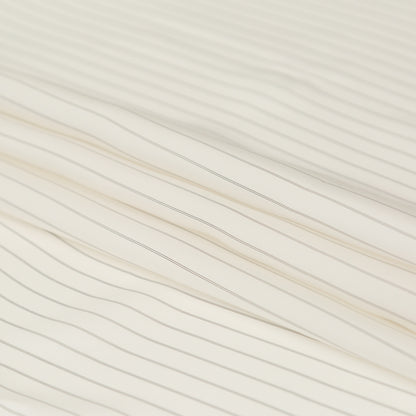 Bemberg Lining - Whisper White and Black Double Pinstripes Folded