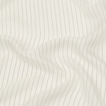 Bemberg Lining - Whisper White and Black Double Pinstripes Detail