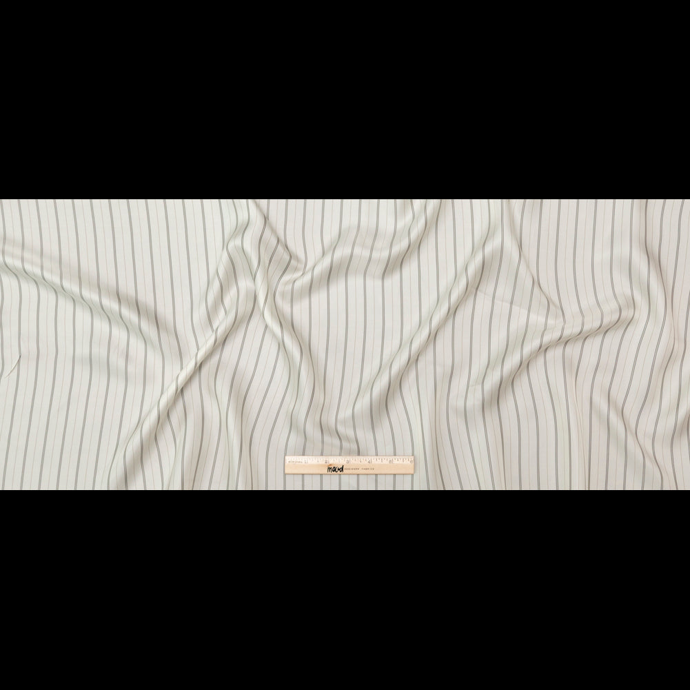 Bemberg Lining - Ivory and Black Stripes Folded