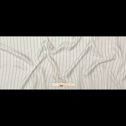 Bemberg Lining - Ivory and Black Stripes Folded