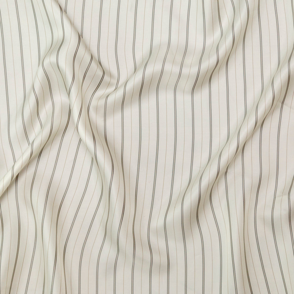 Bemberg Lining - Ivory and Black Stripes