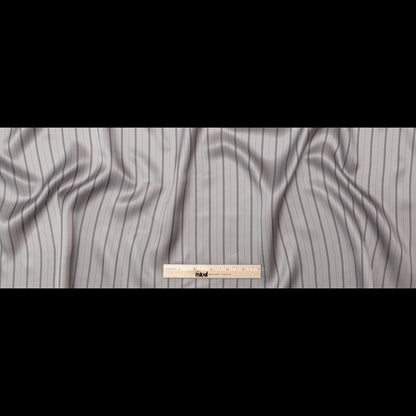 Bemberg Lining - Light Gray and Black Stripes Folded