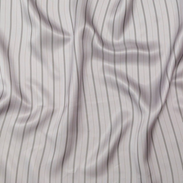 Bemberg Lining - Light Gray and Black Stripes