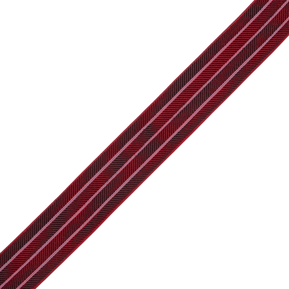 Italian Black and Red Herringbone Elastic - 1.5"