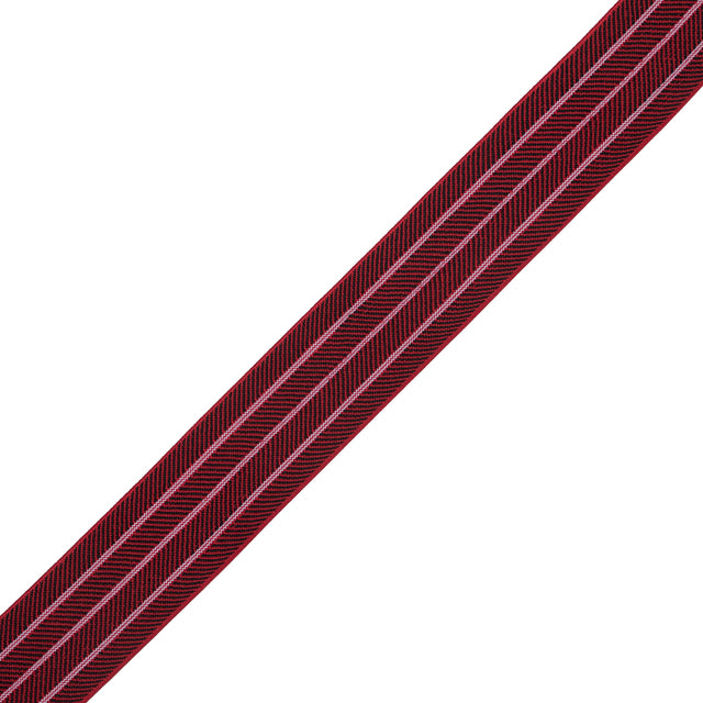 Italian Black and Red Herringbone Elastic - 1.5"