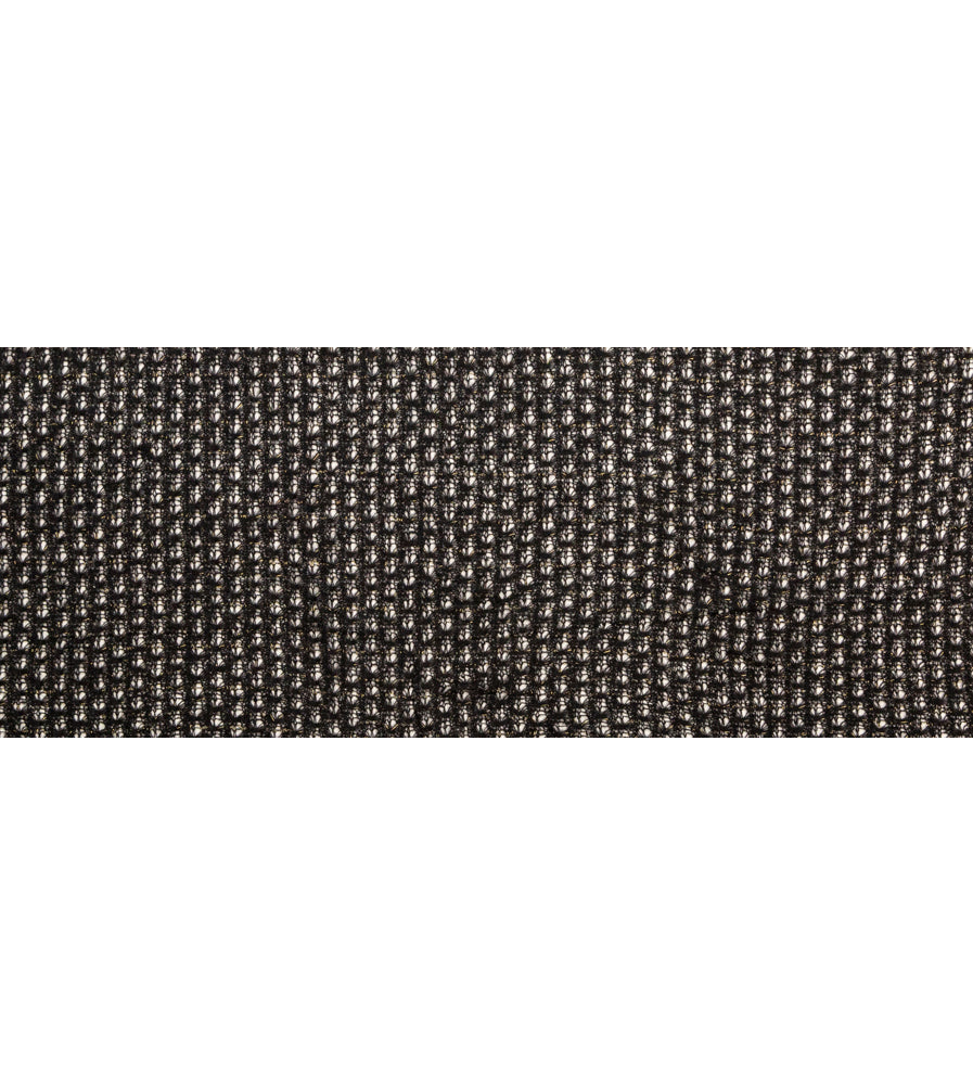Black and Metallic Gold Blended Wool Crochet Lace Folded