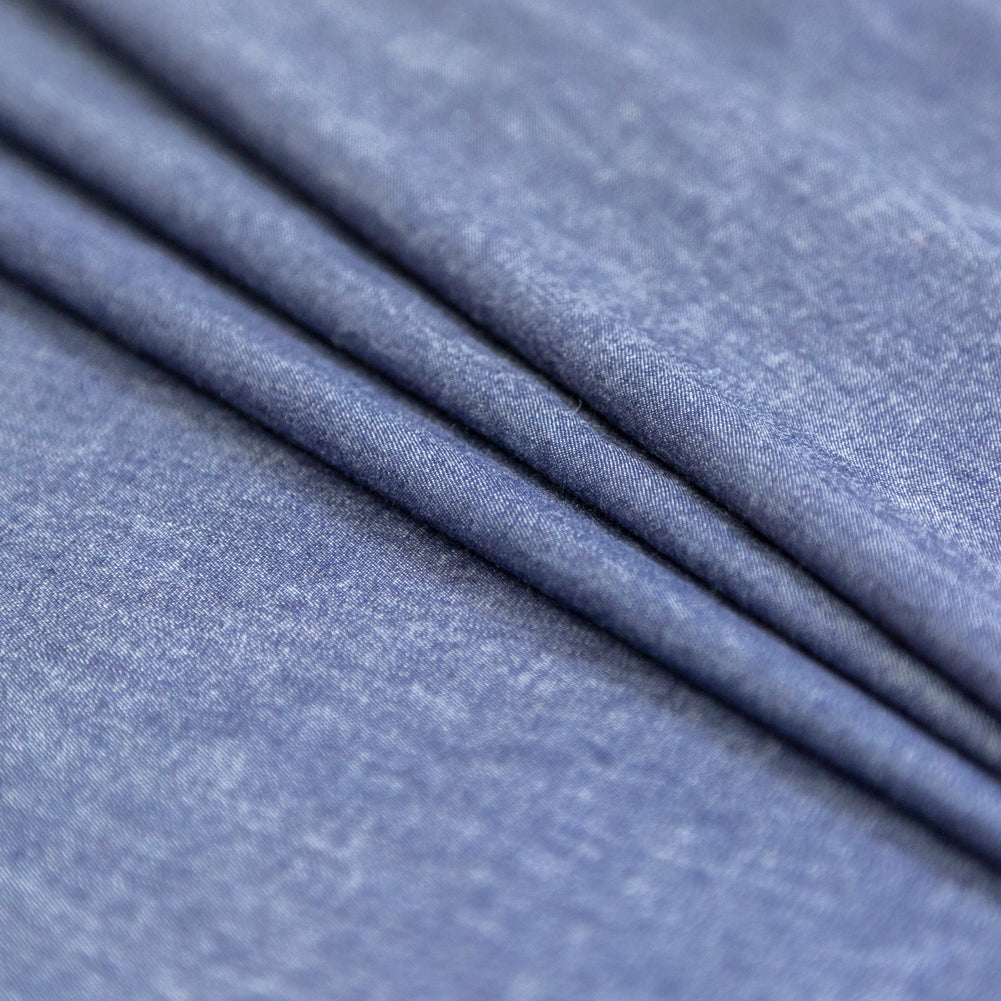 Light Indigo Washed Top-Weight Cotton Denim Detail