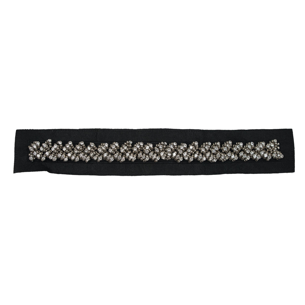 Italian Sew-On Beaded and Rhinestone Applique - 14" x 2.25"
