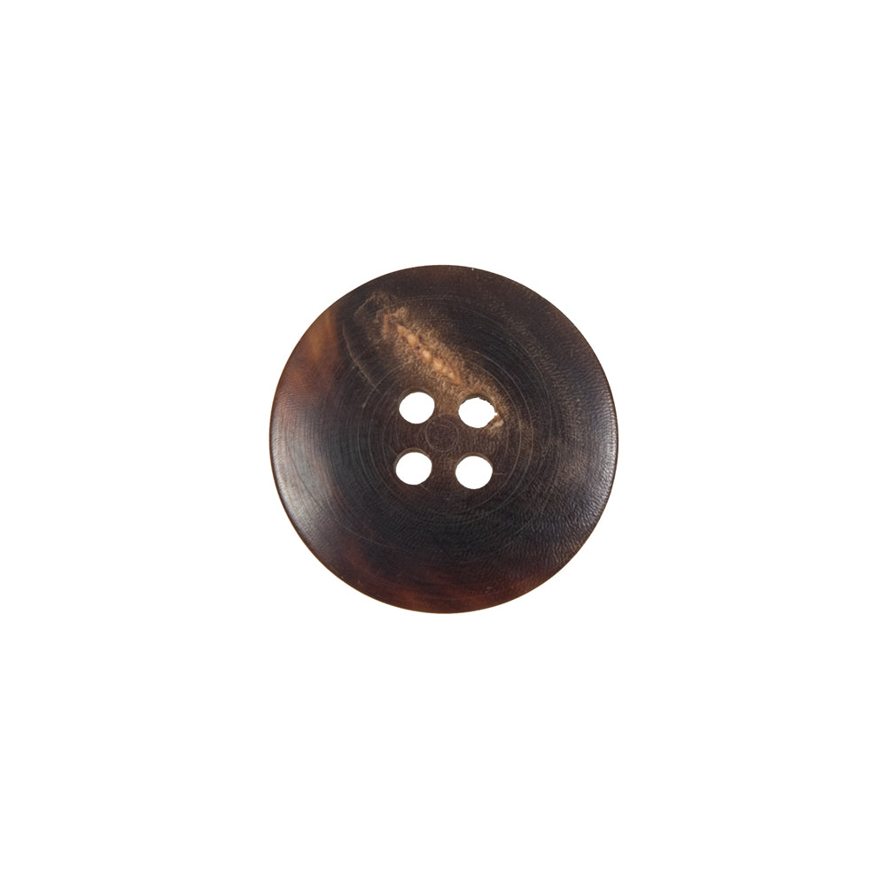 Brown Horn 4-Hole Button - 24L/15mm - Detail