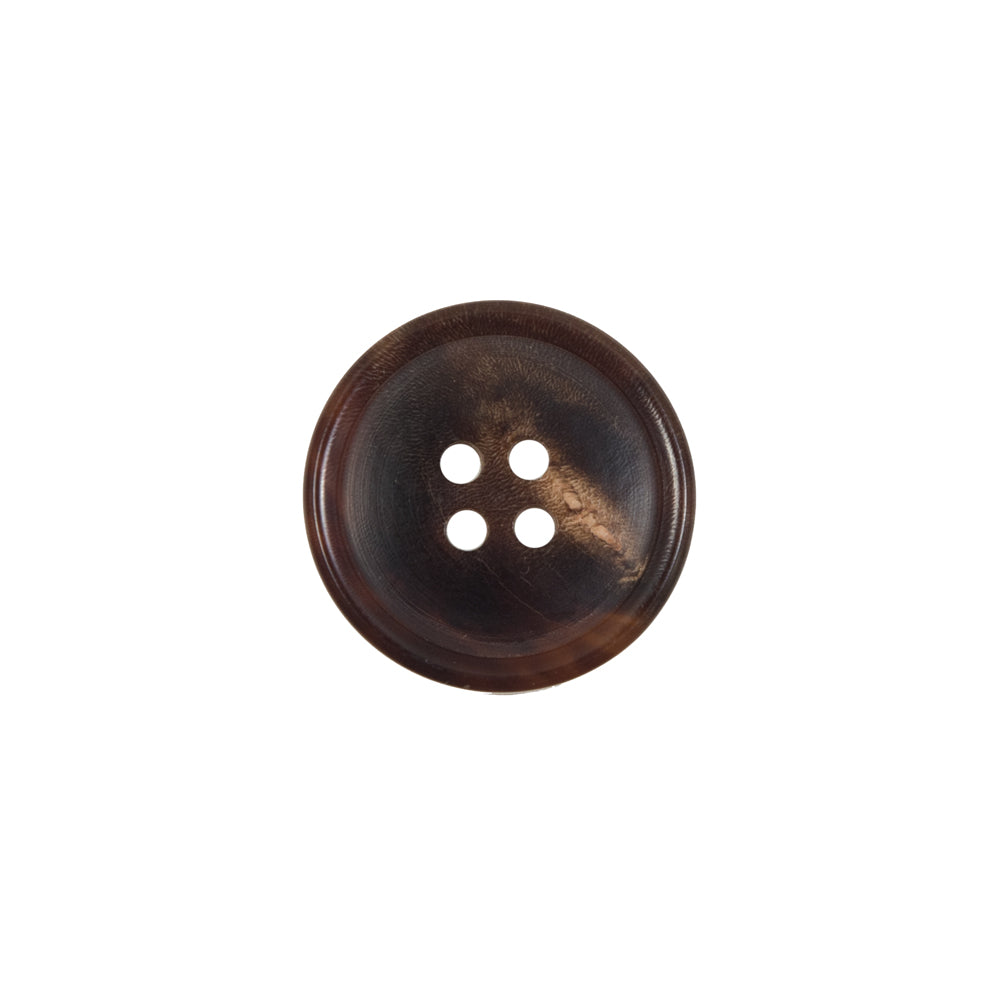 Brown Horn 4-Hole Button - 24L/15mm