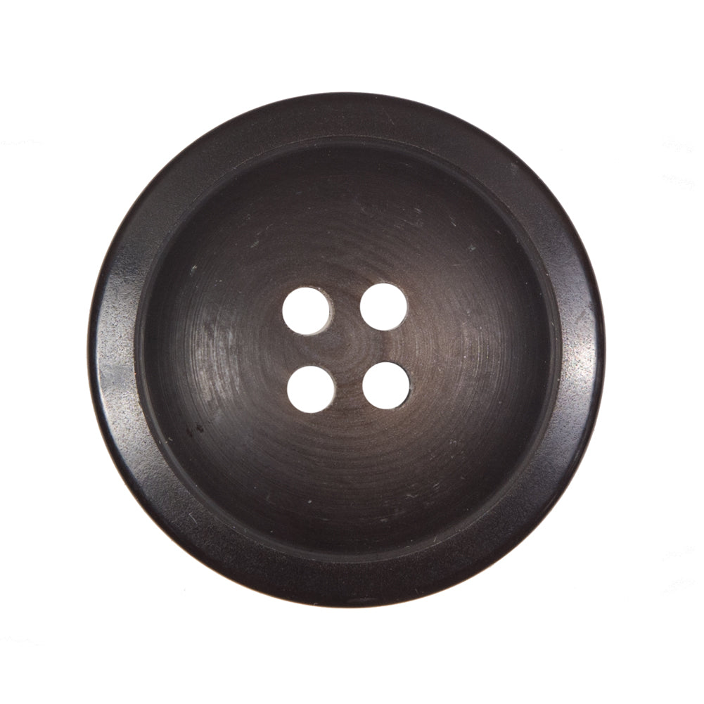 Matte Brown Plastic 4-Hole Button - 44L/28mm