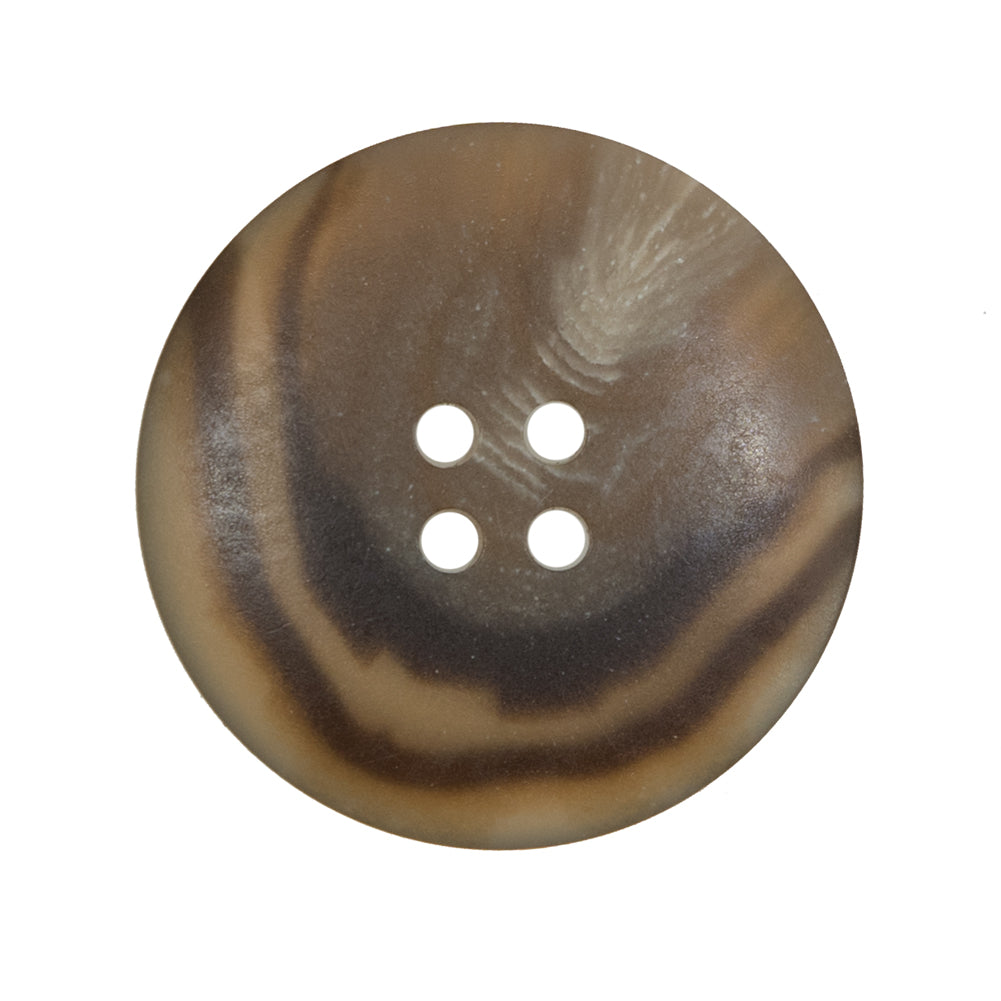 Brown and Beige Plastic 4-Hole Button - 44L/28mm Detail