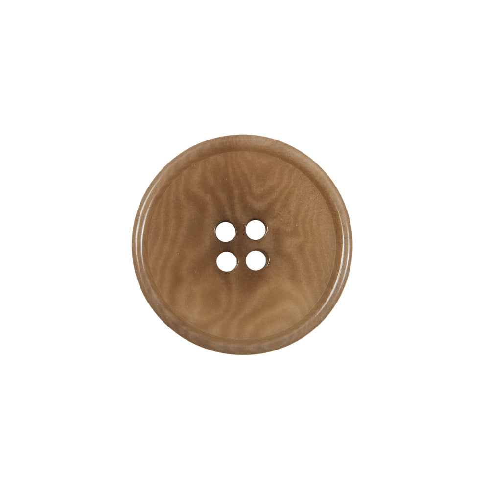 Dark Tan Horn 4-Hole Button - 32L/20mm