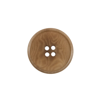 Dark Tan Horn 4-Hole Button - 32L/20mm