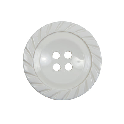 Off White Plastic 4-Hole Button - 40L/25.5mm