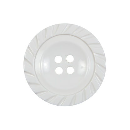 White Plastic 4-Hole Button - 40L/25.5mm