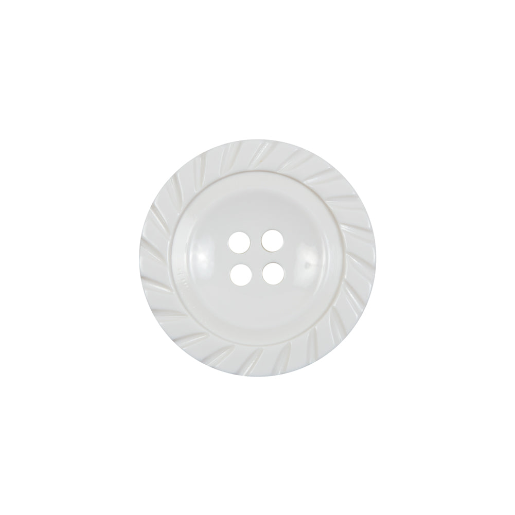 White Plastic 4-Hole Button - 32L/20mm