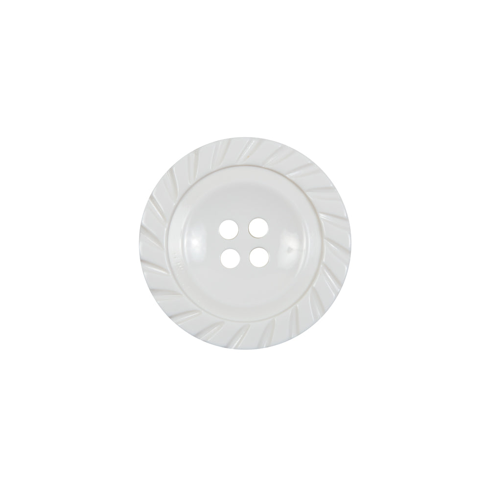 White Plastic 4-Hole Button - 28L18mm