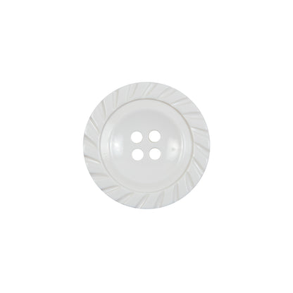 White Plastic 4-Hole Button - 28L18mm