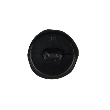 Black Leather Shank Back Button - 32L/20mm Detail