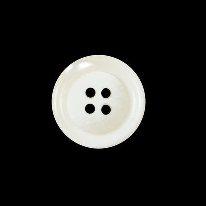 White and Beige Plastic 4-Hole Button - 32L/20mm
