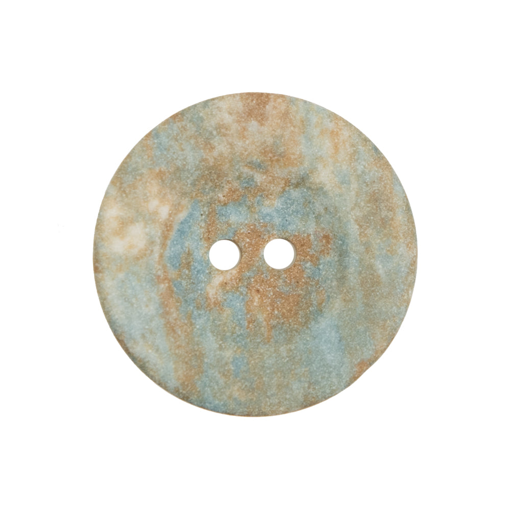 Beige and Blue 2-Hole Button - 40L/25.5mm