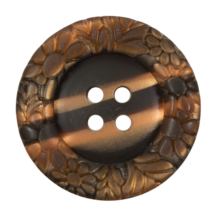 template--25130090922057__main-Italian Metallic Bronze Etched 4-Hole Button - 54L/34mm
