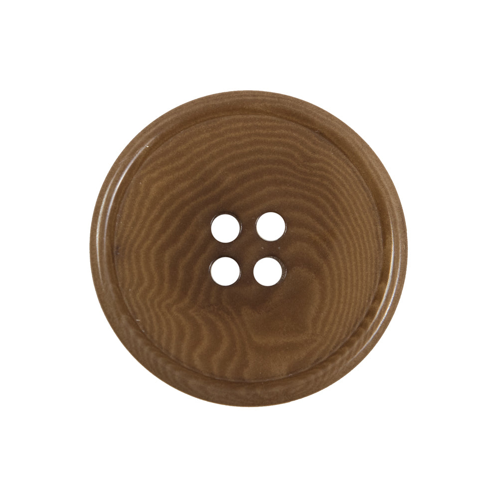 Dark Caramel Horn 4-Hole Button - 40L/25.5mm