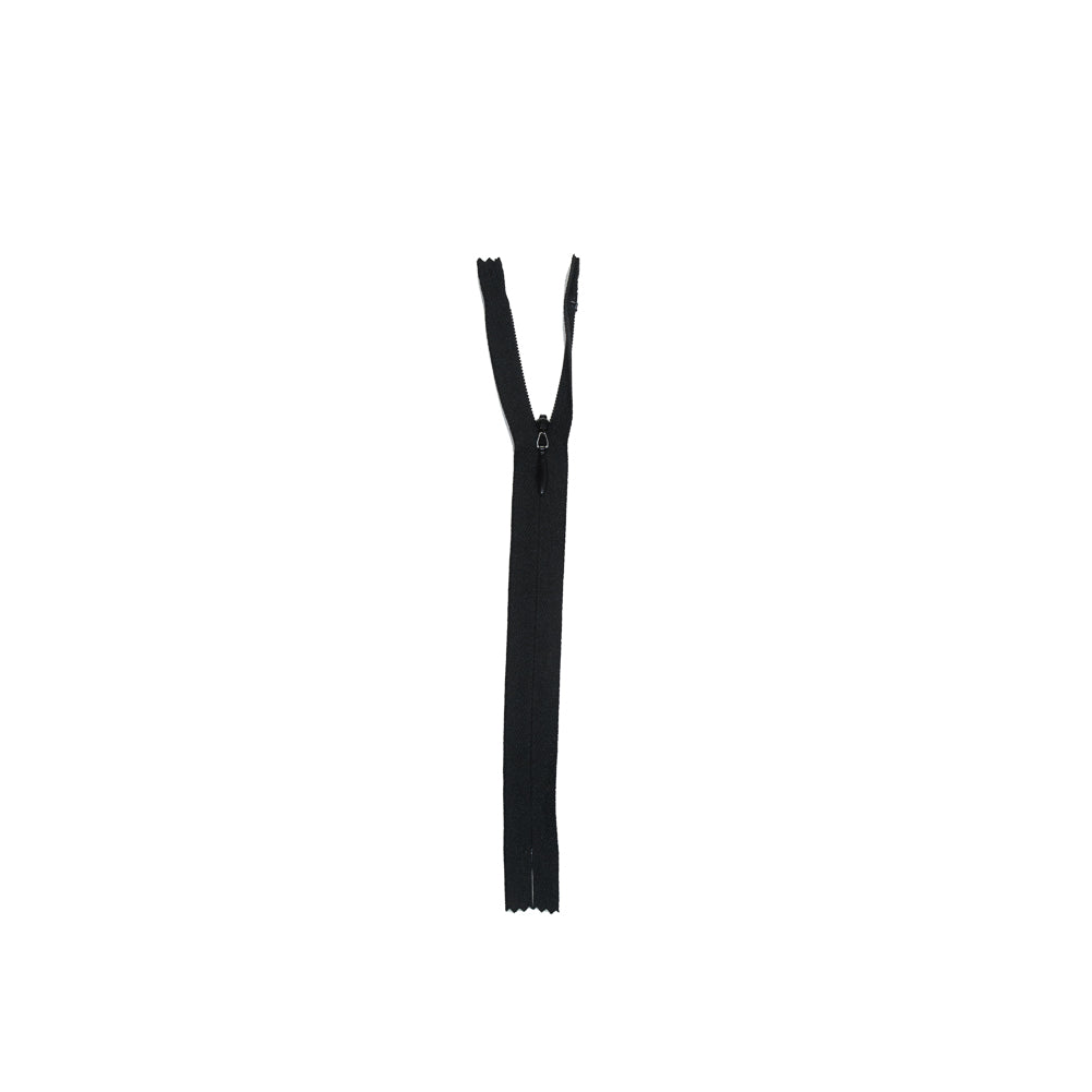 580 Black YKK Invisible Zipper - 8" Detail