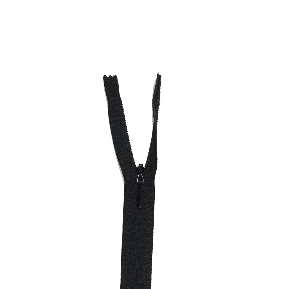 580 Black YKK Invisible Zipper - 8"