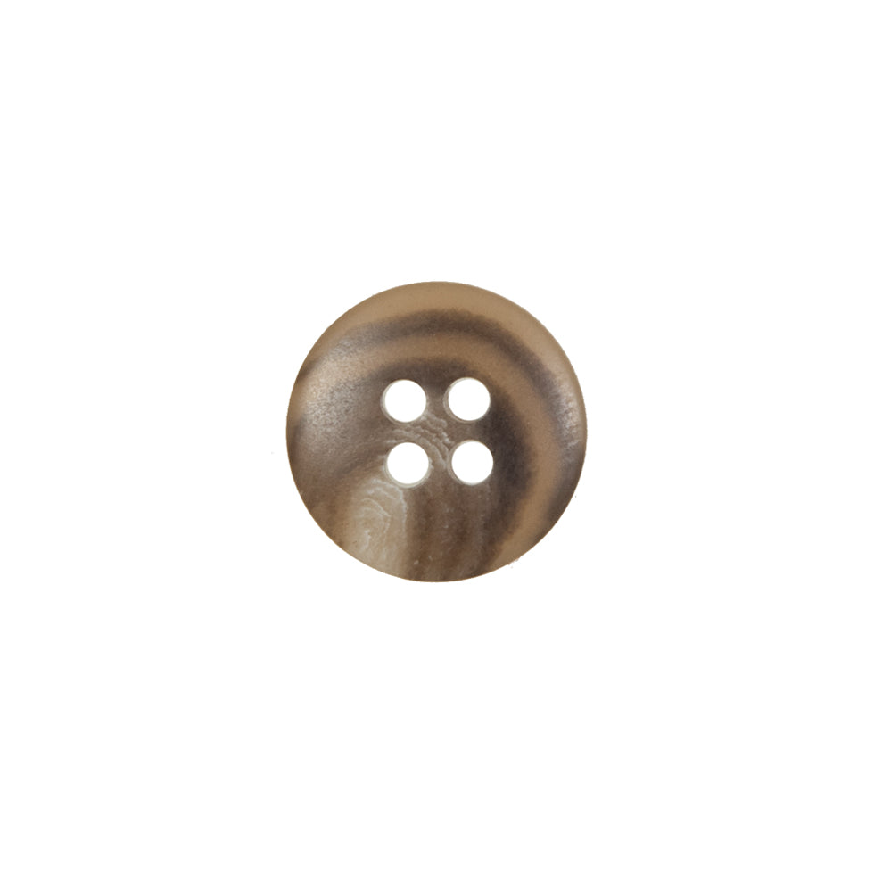 Brown Plastic 4-Hole Button - 22L/14mm Detail