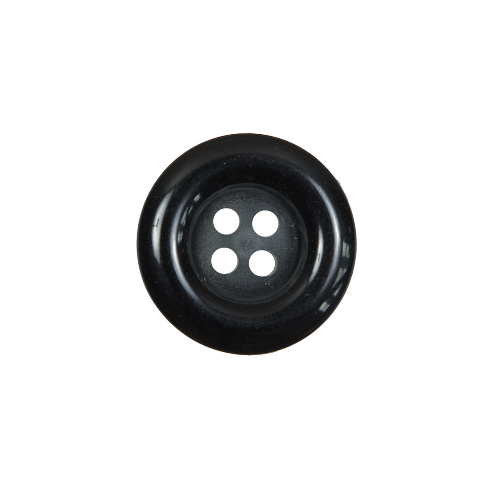 Black Plastic 4-Hole Button - 28L/18mm