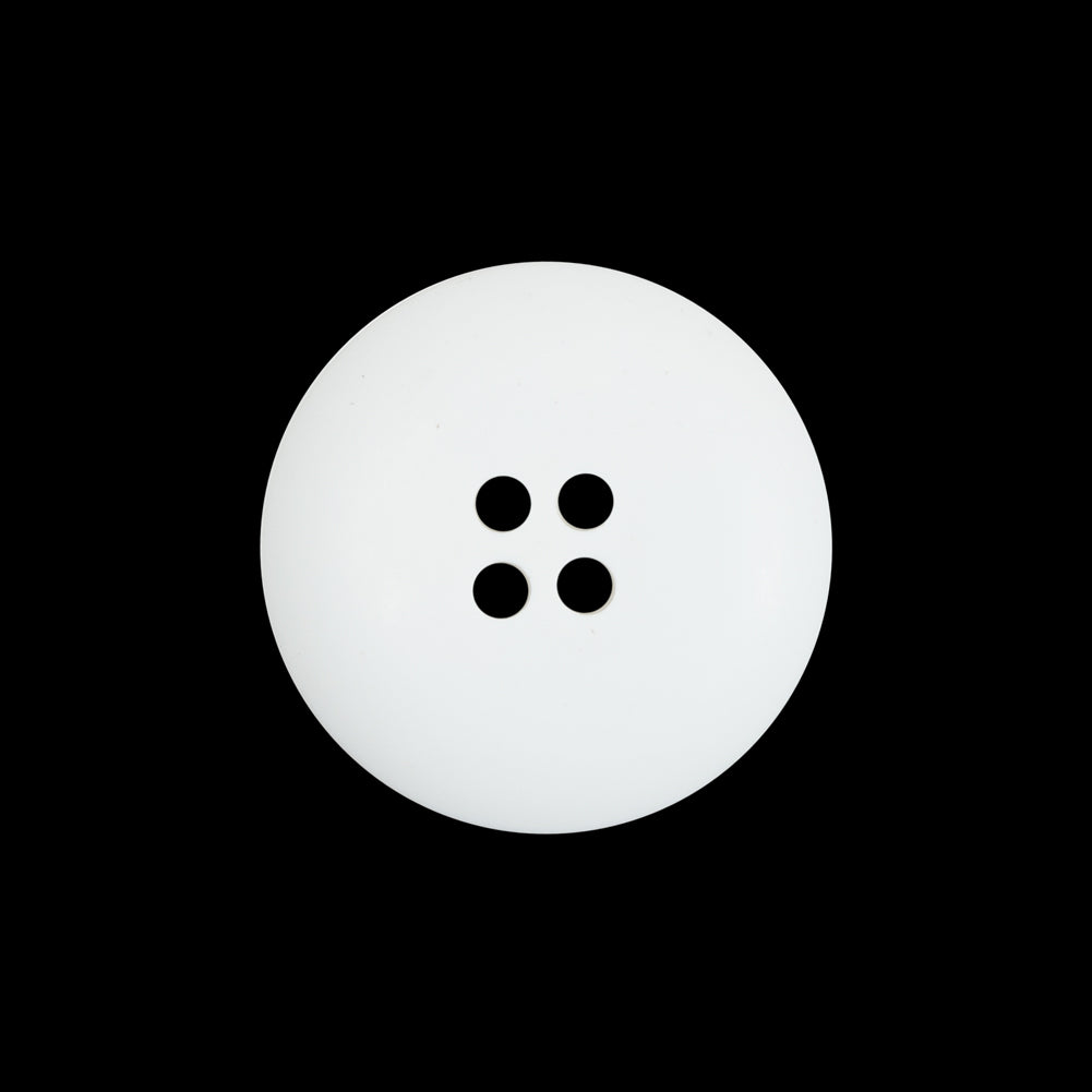 White Plastic 4-Hole Button - 34L/21.5mm Detail