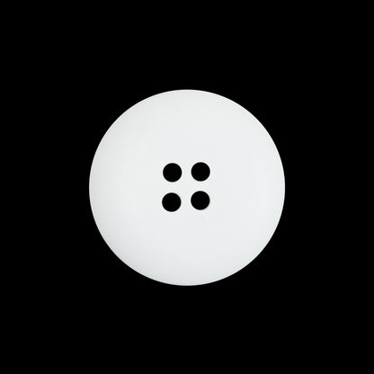 White Plastic 4-Hole Button - 34L/21.5mm Detail