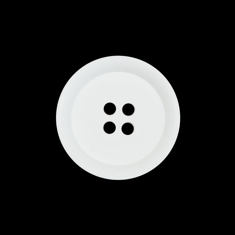 White Plastic 4-Hole Button - 34L/21.5mm