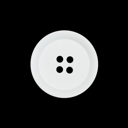 White Plastic 4-Hole Button - 34L/21.5mm
