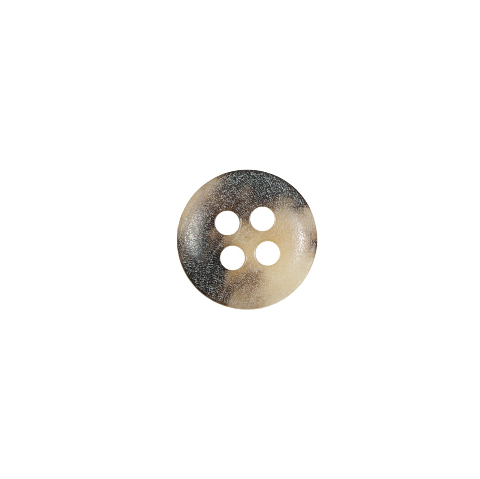 Brown and Beige Horn 4-Hole Button - 18L/11.5mm Detail