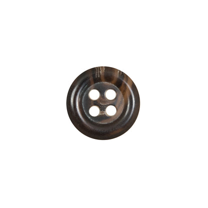 Brown Lipped Plastic 4-Hole Button - 22L/14mm