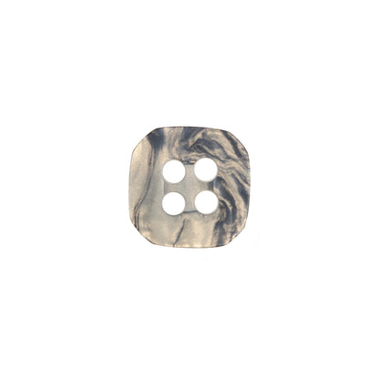 Gray and Beige Square Plastic 4-Hole Button - 20L/12.5mm