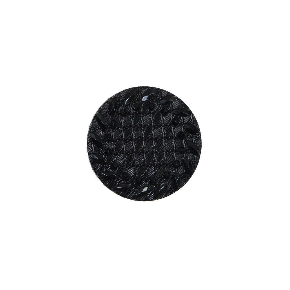 Italian Black Shank Back Button - 24L/15mm