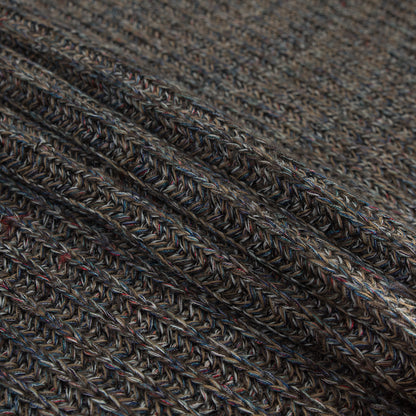 Italian Taupe and Blue Chunky Wool Knit Detail