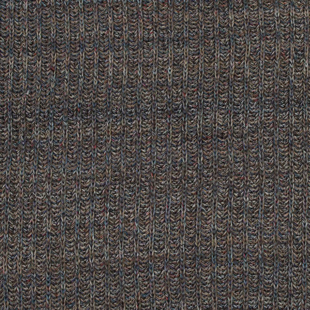 Italian Taupe and Blue Chunky Wool Knit